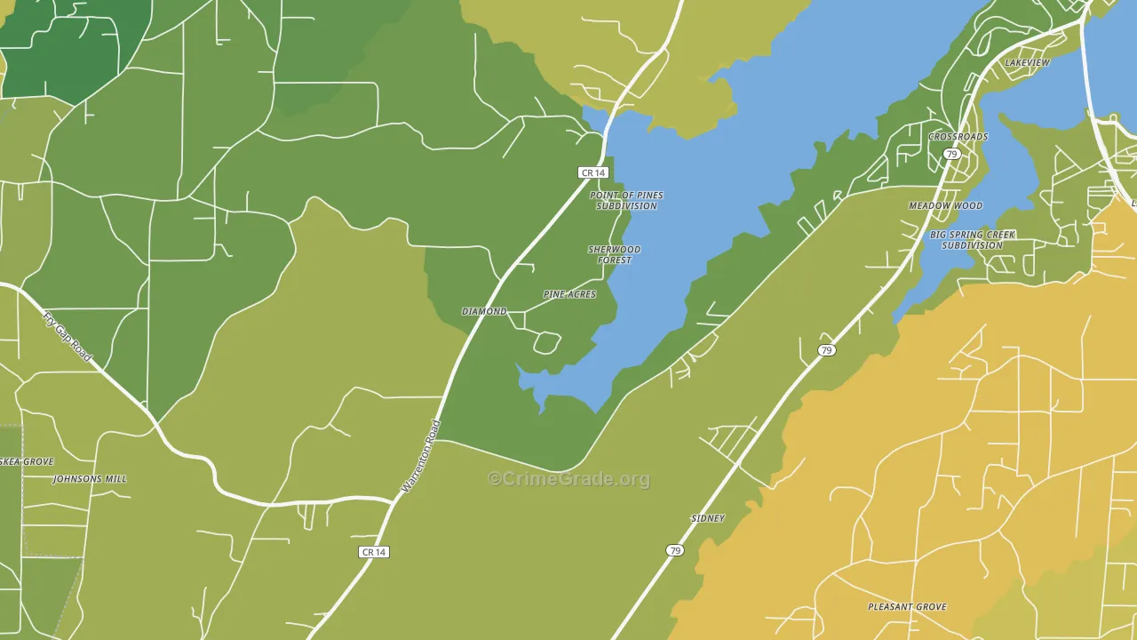 Diamond, AL Map of Murder Rates
