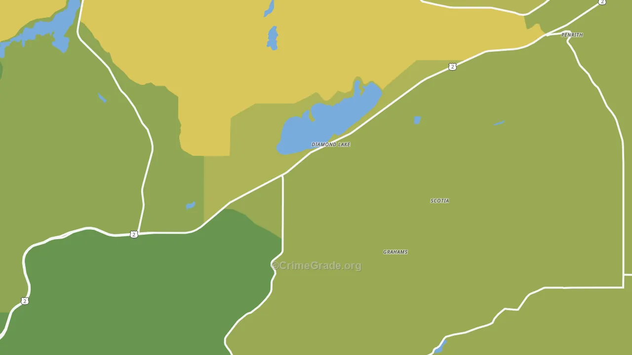 Diamond Lake, WA Map of Murder Rates