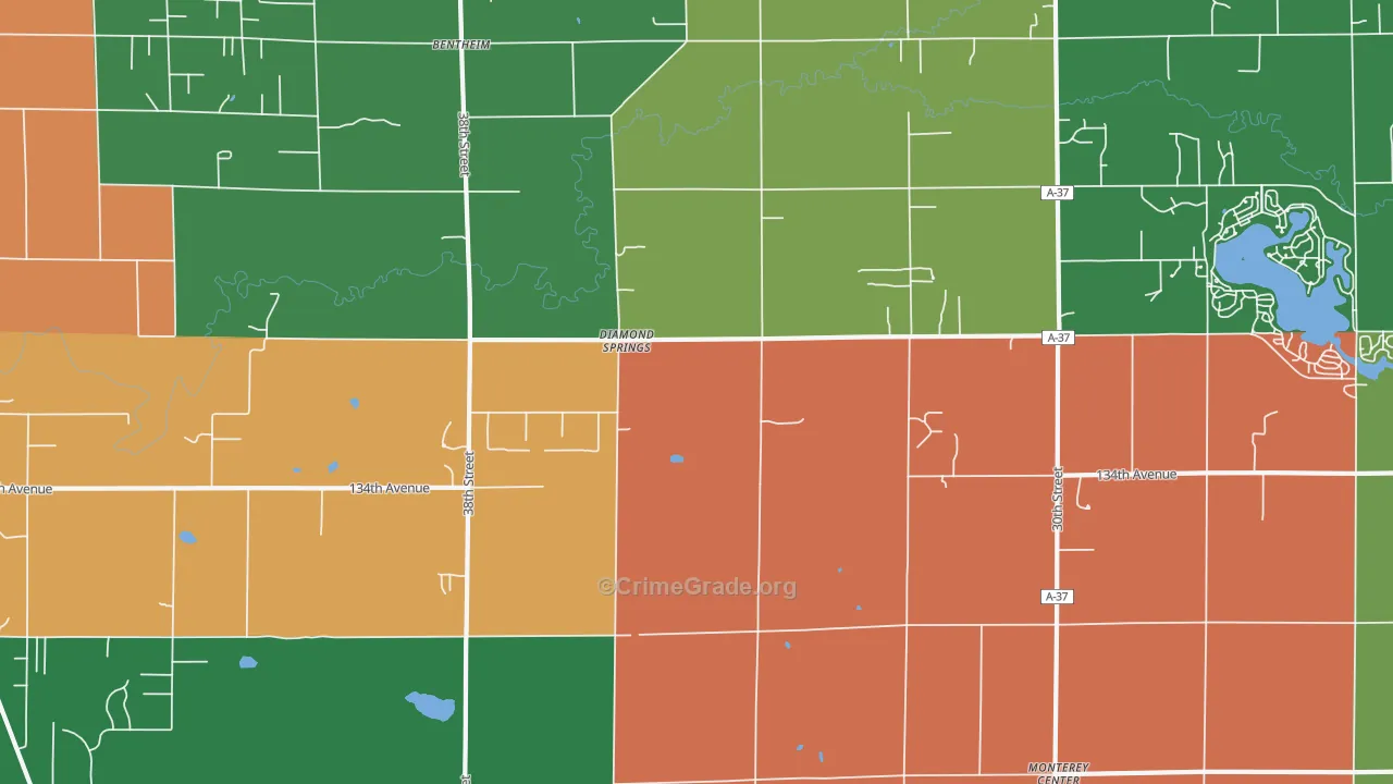 Diamond Springs, MI Map of Murder Rates
