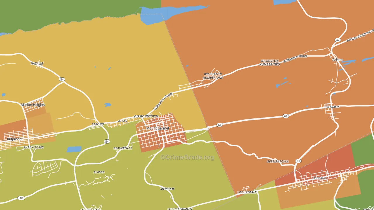 Diamondtown, PA Map of Murder Rates