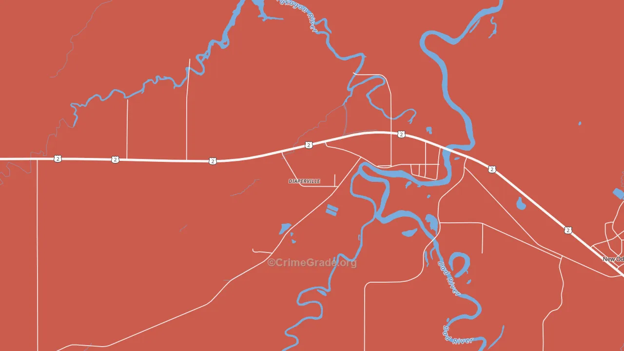 Diaperville, WI Map of Murder Rates