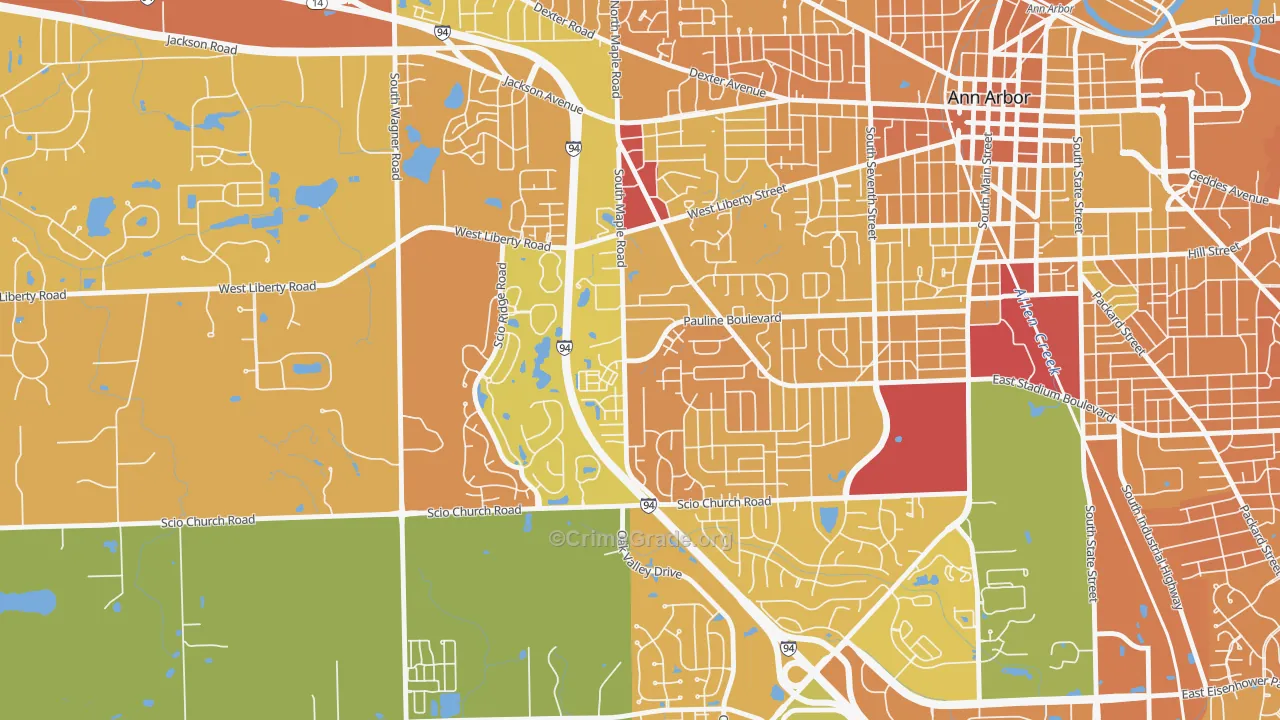 Dicken, Ann Arbor, MI Map of Murder Rates