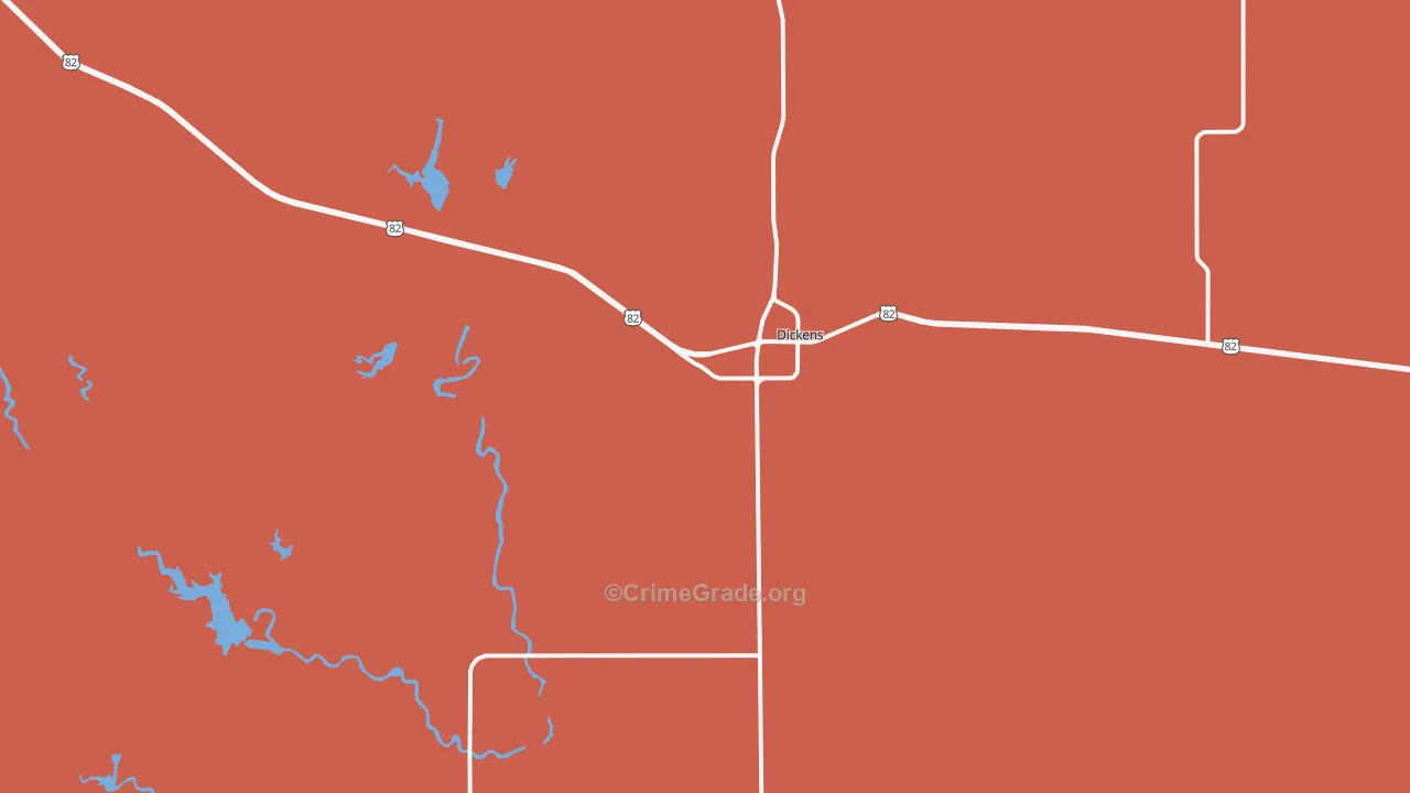Dickens, TX Map of Murder Rates
