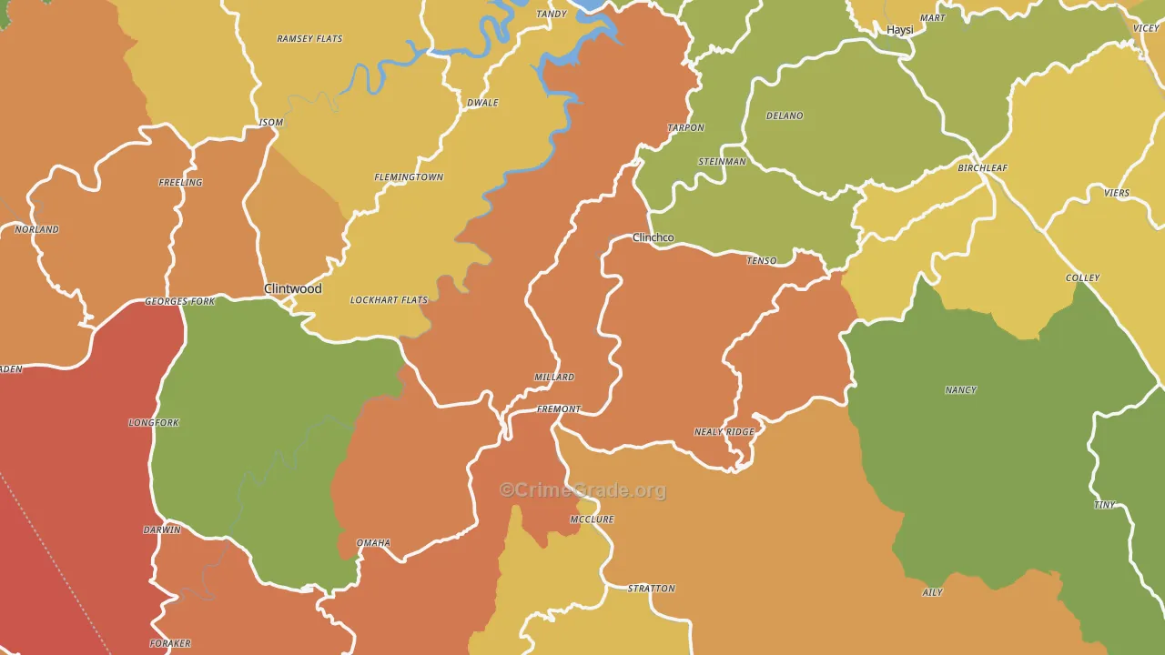 Dickenson County, VA Map of Murder Rates