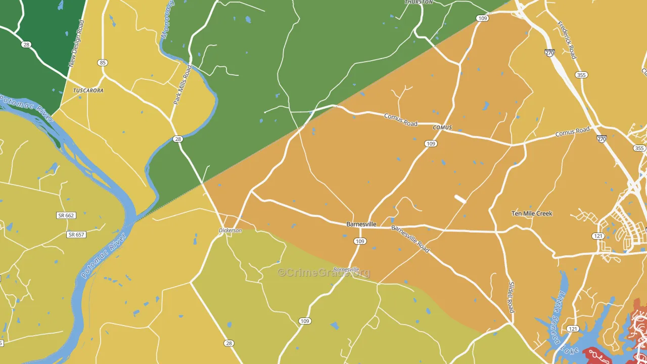 Dickerson, MD Map of Murder Rates