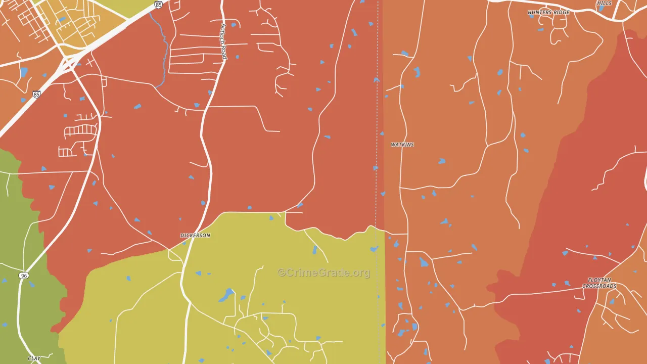 Dickerson, NC Map of Murder Rates