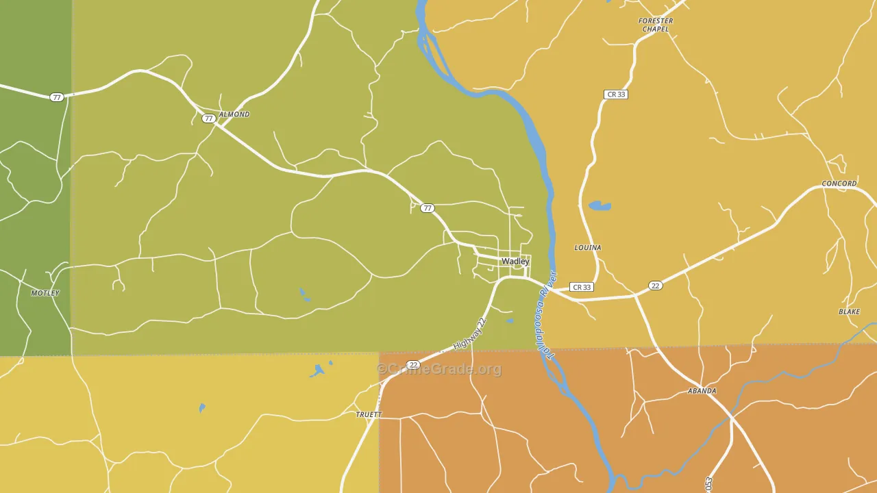 Dickert, AL Map of Murder Rates