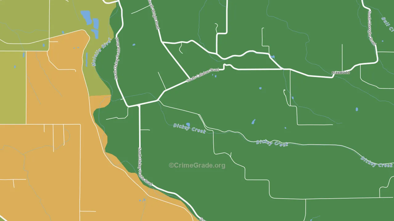 Dickey Prairie, OR Map of Murder Rates