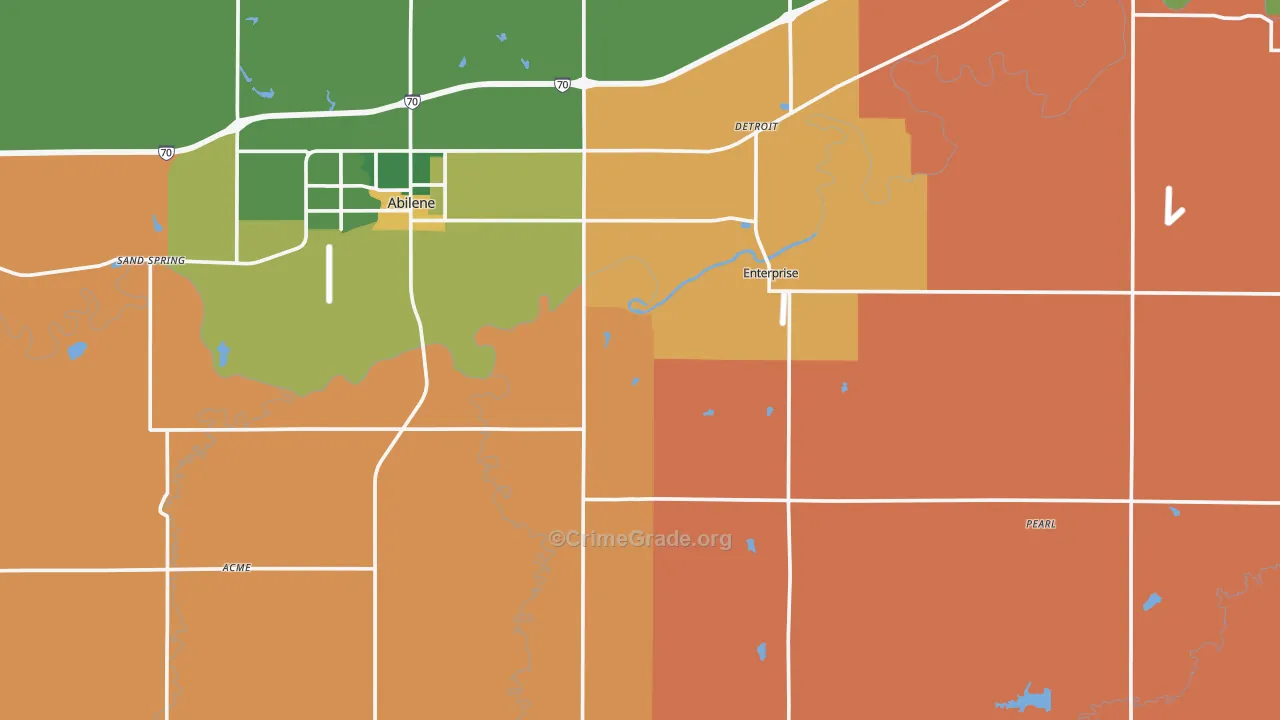 Dickinson County, KS Map of Murder Rates