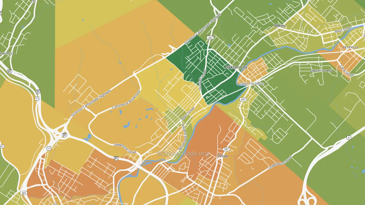 Dickson City, PA Map of Murder Rates