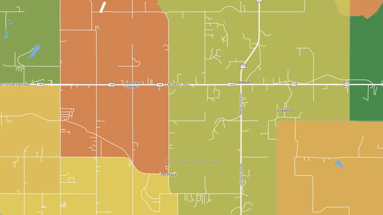 Dickson, OK Map of Murder Rates