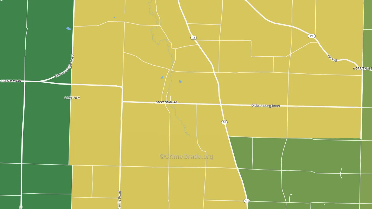 Dicksonburg, PA Map of Murder Rates
