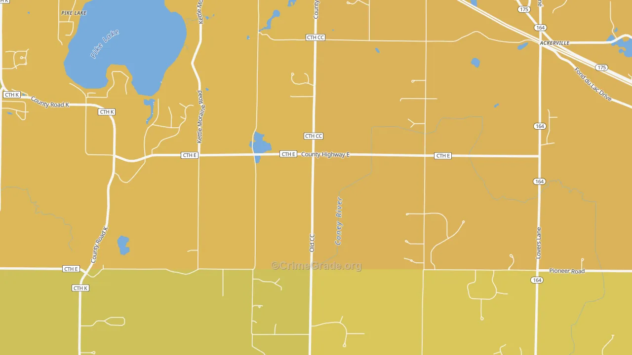 Diefenbach Corners, WI Map of Murder Rates