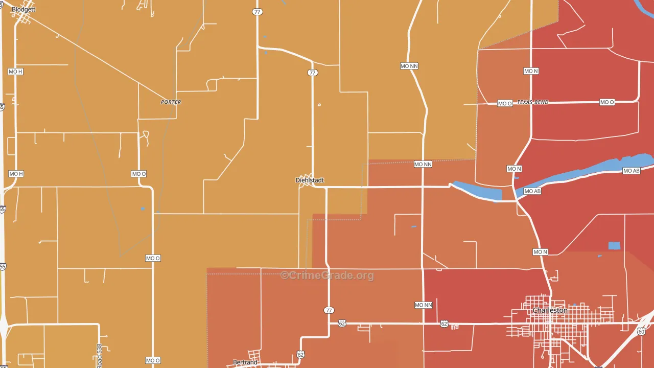 Diehlstadt, MO Map of Murder Rates