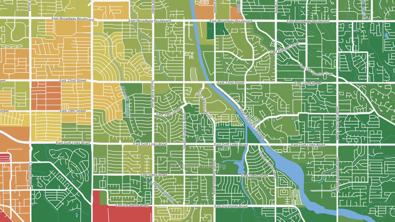 Dietz, Tucson, AZ Map of Murder Rates