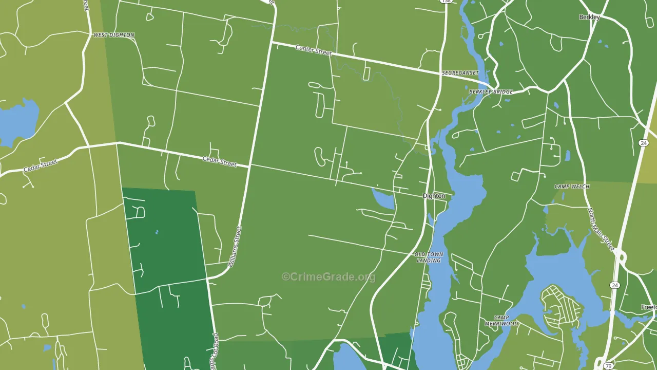 Dighton, MA Map of Murder Rates