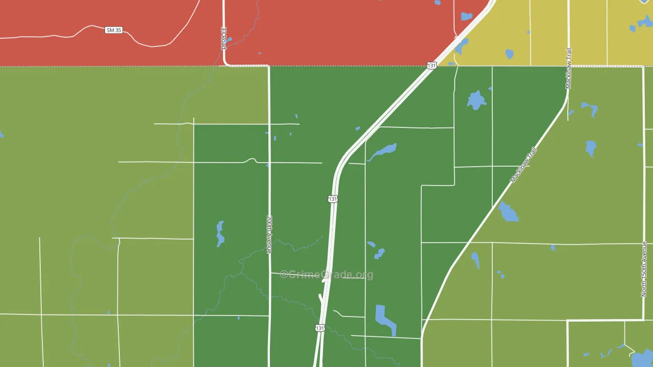 Dighton, MI Map of Murder Rates