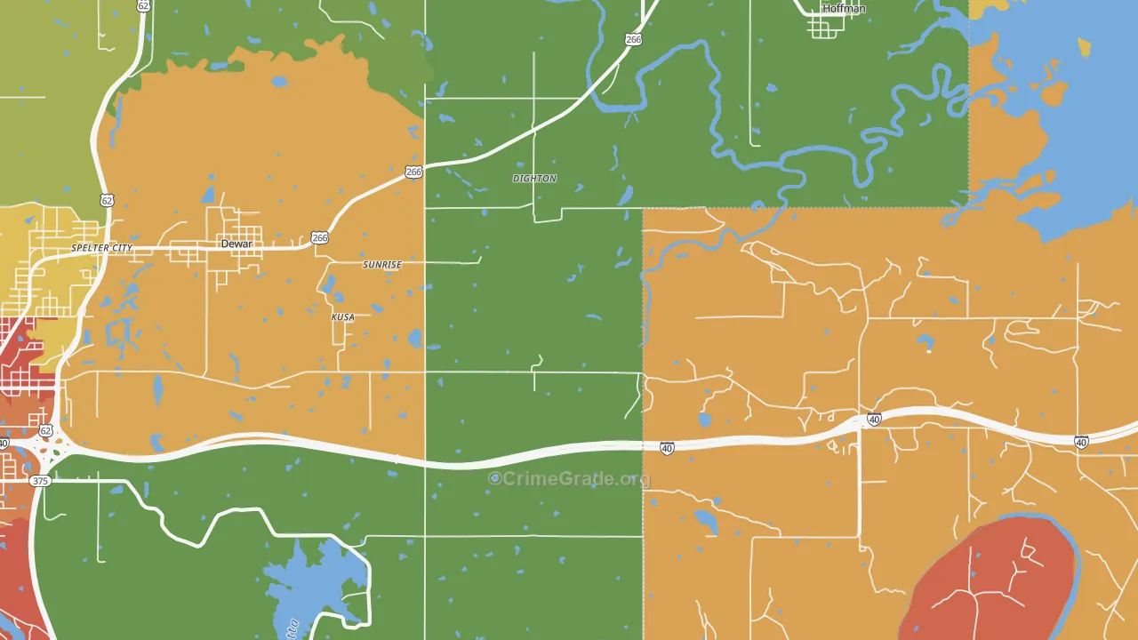 Dighton, OK Map of Murder Rates
