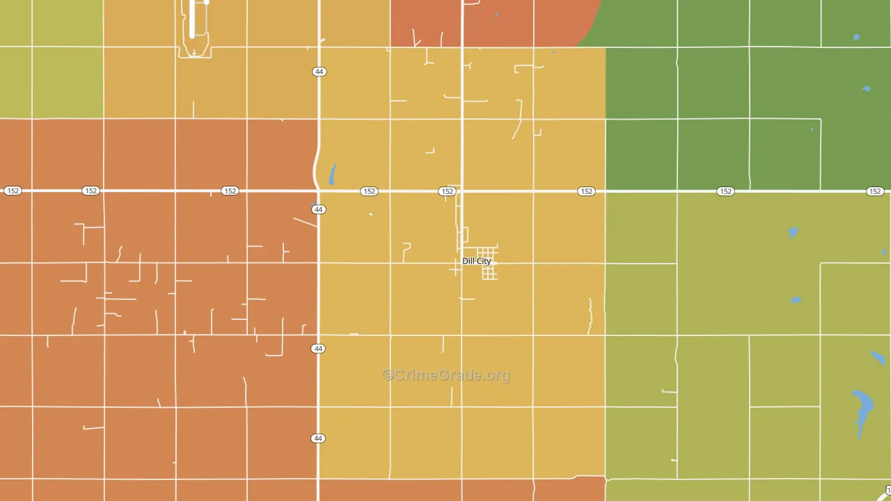 Dill City, OK Map of Murder Rates