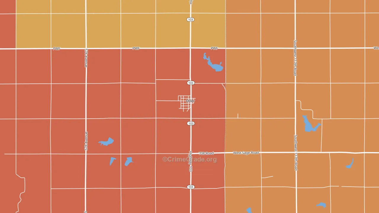 Diller, NE Map of Murder Rates