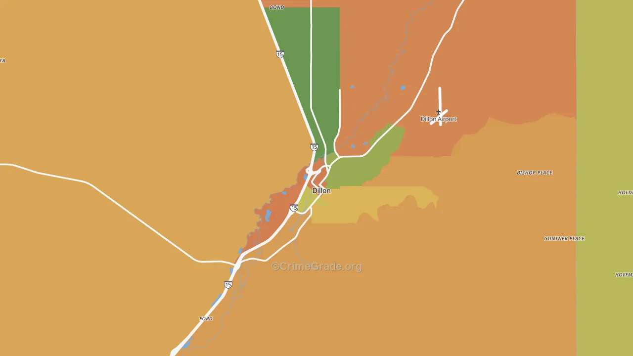 Dillon, MT Map of Murder Rates
