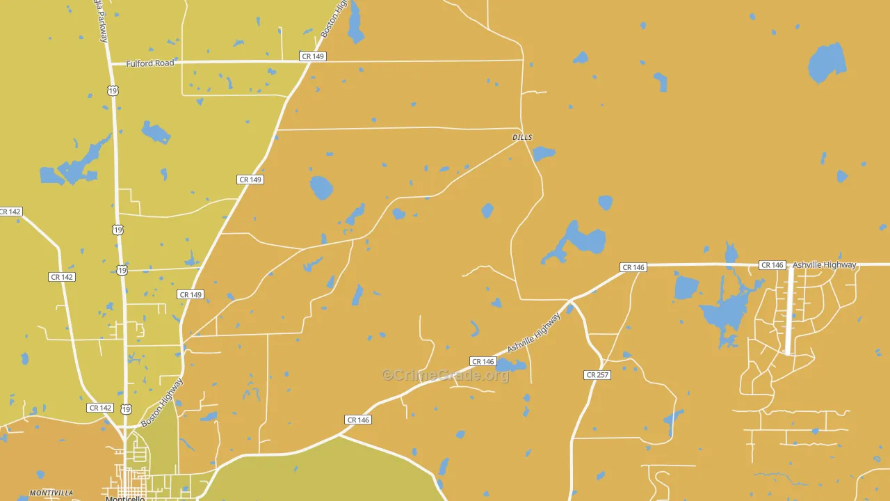 Dills, FL Map of Murder Rates