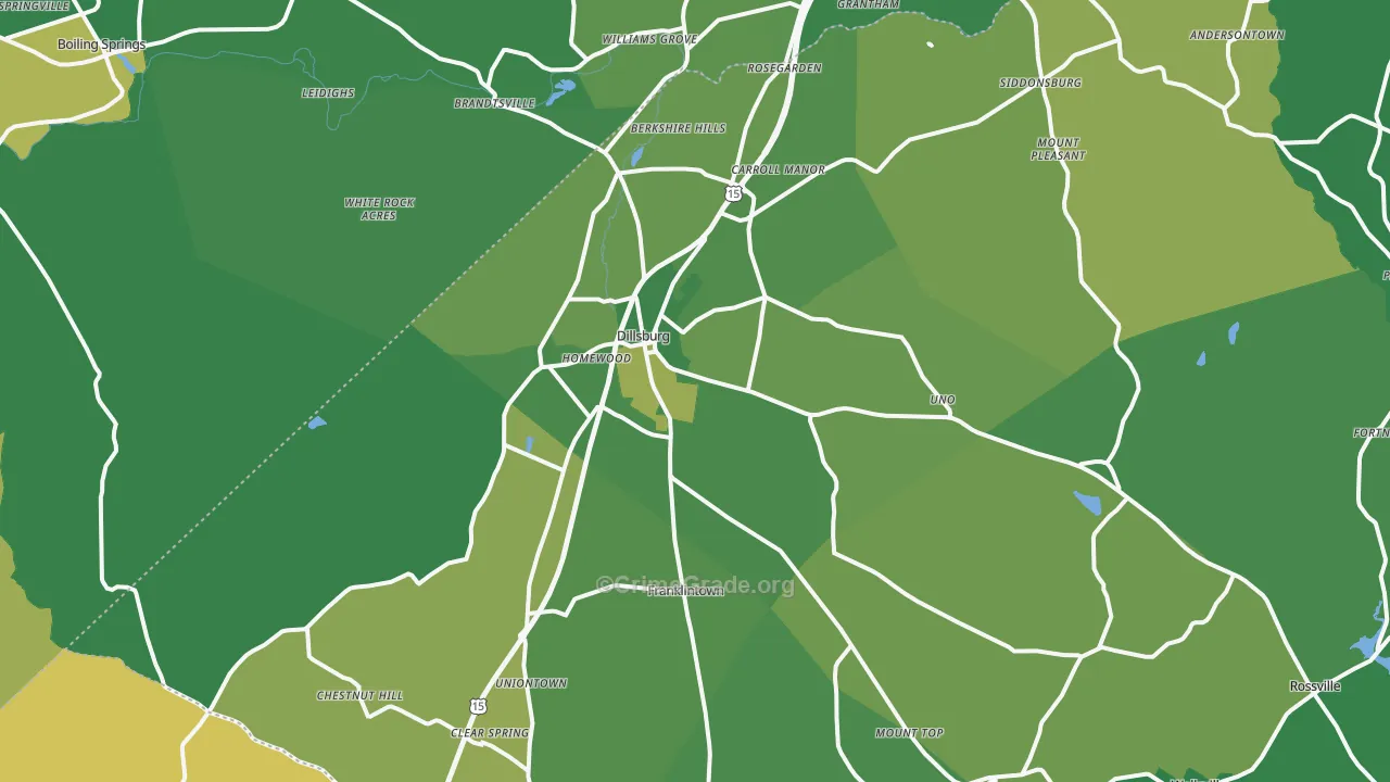 Dillsburg, PA Map of Murder Rates