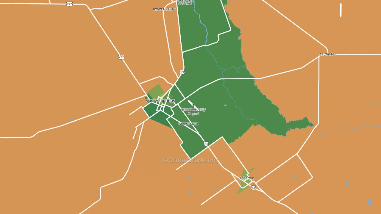Dimmit County, TX Map of Murder Rates