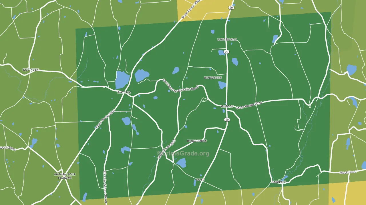 Dimock, PA Map of Murder Rates