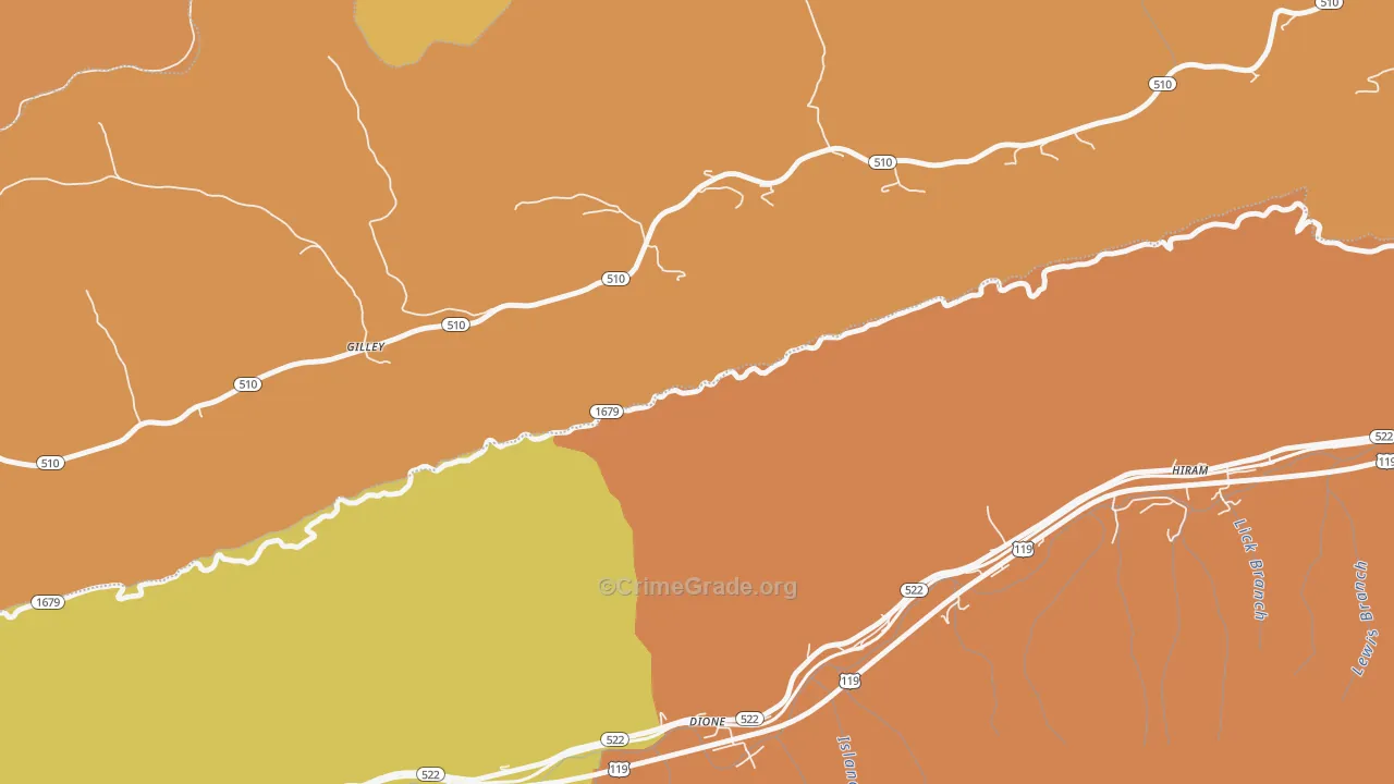 Dione, KY Map of Murder Rates