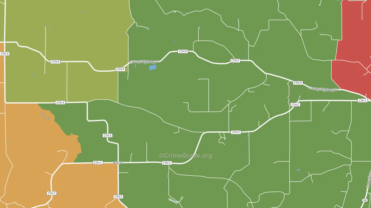 Disco, WI Map of Murder Rates