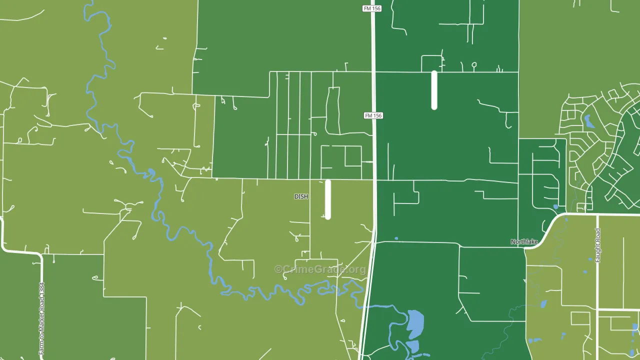 DISH, TX Map of Murder Rates