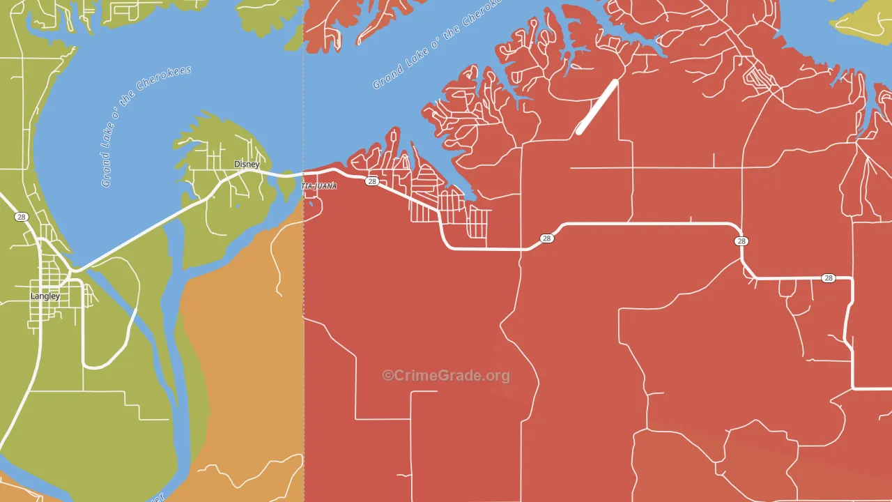 Disney, OK Map of Murder Rates