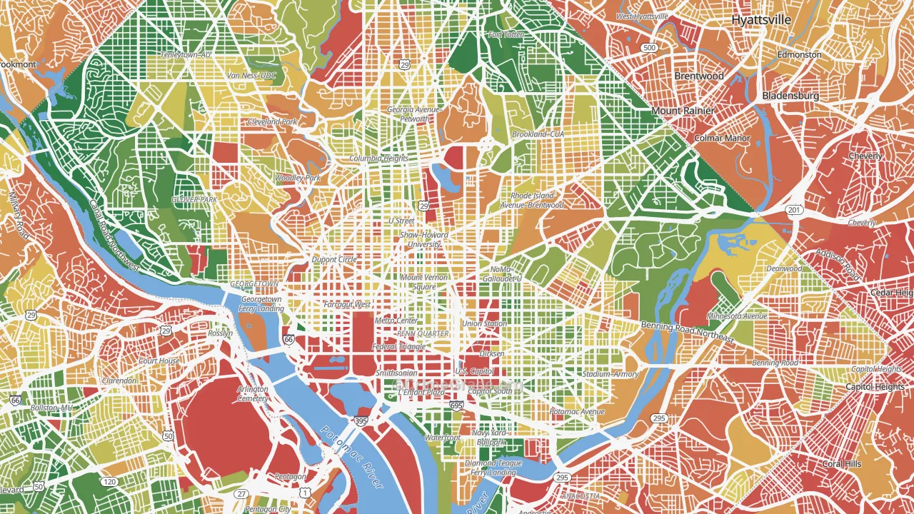 District of Columbia Map of Murder Rates