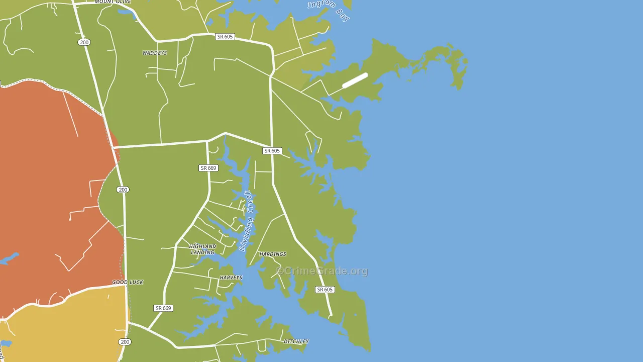 Ditchley, VA Map of Murder Rates