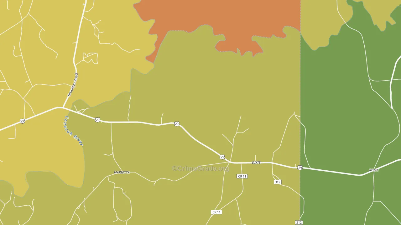 Dixie, AL Map of Murder Rates