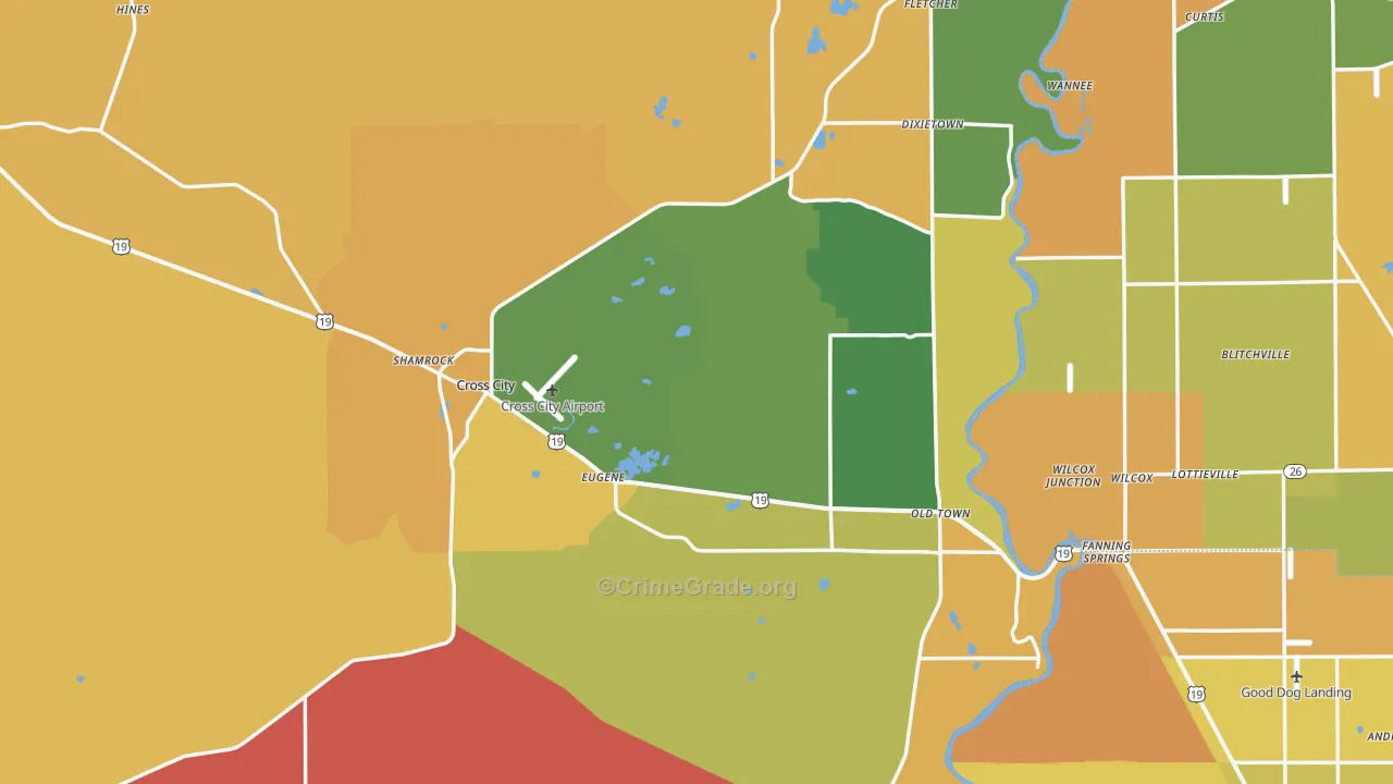 Dixie County, FL Map of Murder Rates