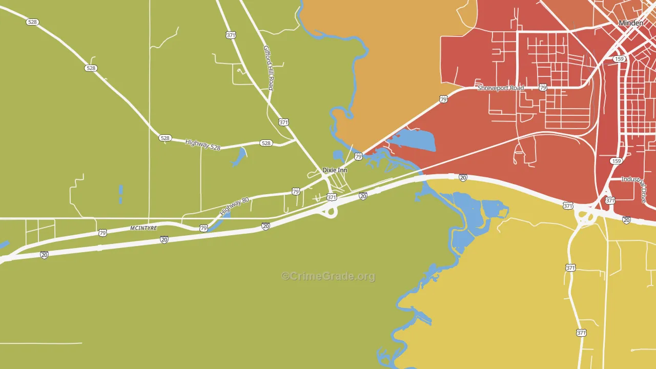 Dixie Inn, LA Map of Murder Rates