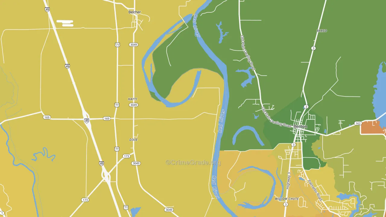 Dixie, LA Map of Murder Rates