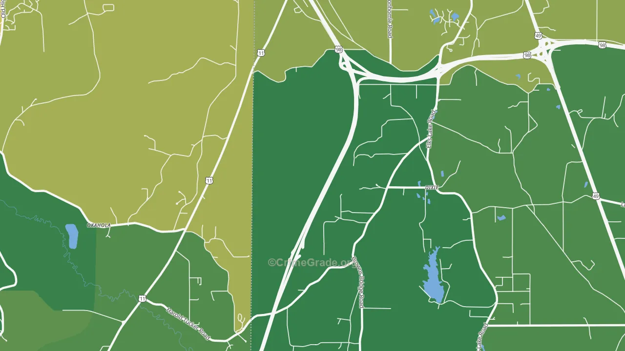 Dixie, MS Map of Murder Rates