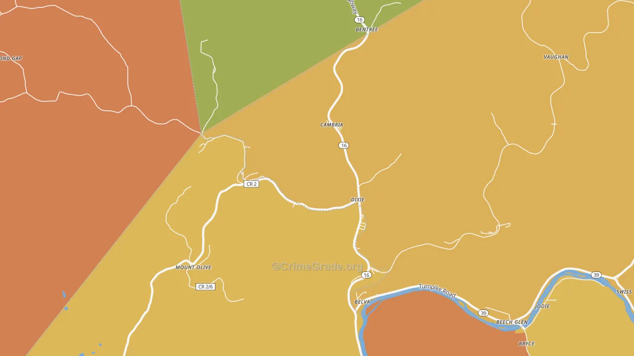 Dixie, WV Map of Murder Rates