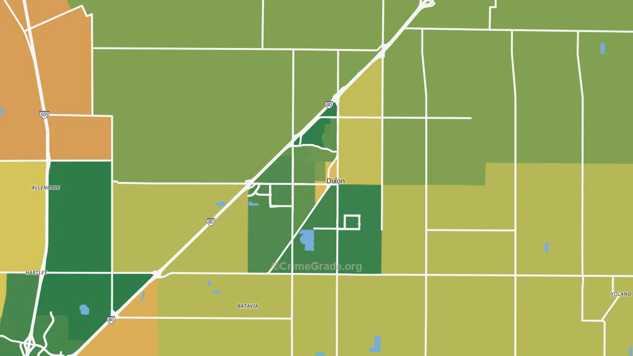 Dixon, CA Map of Murder Rates