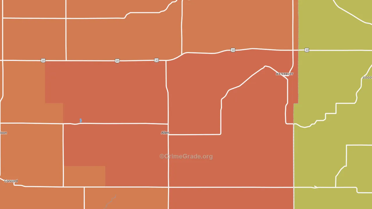 Dixon County, NE Map of Murder Rates