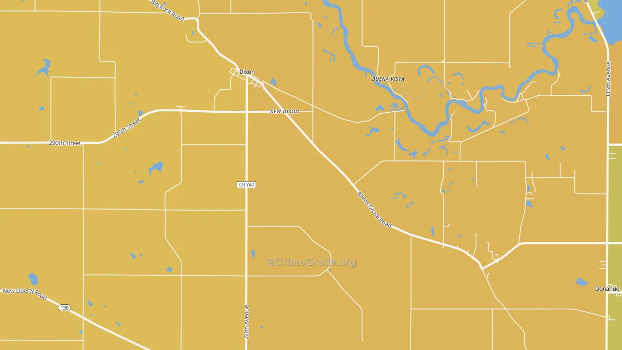 Dixon, IA Map of Murder Rates