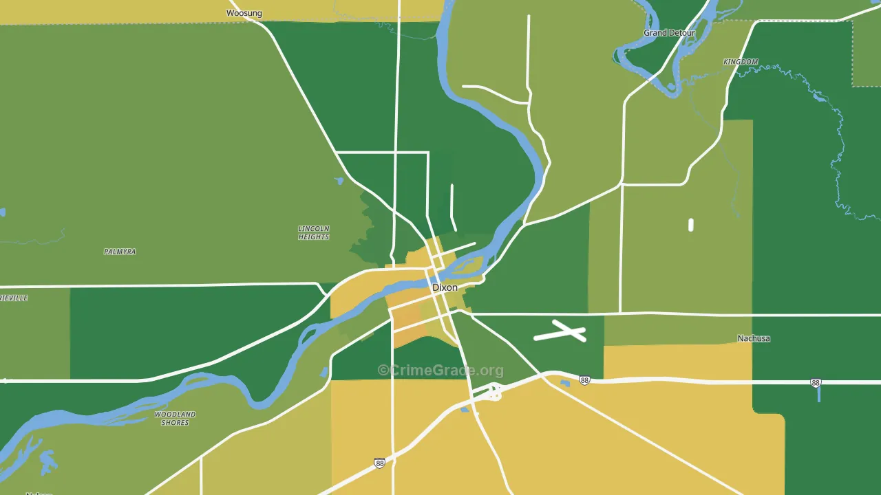 Dixon, IL Map of Murder Rates