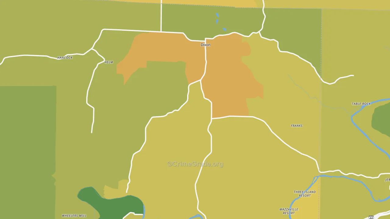 Dixon, MO Map of Murder Rates