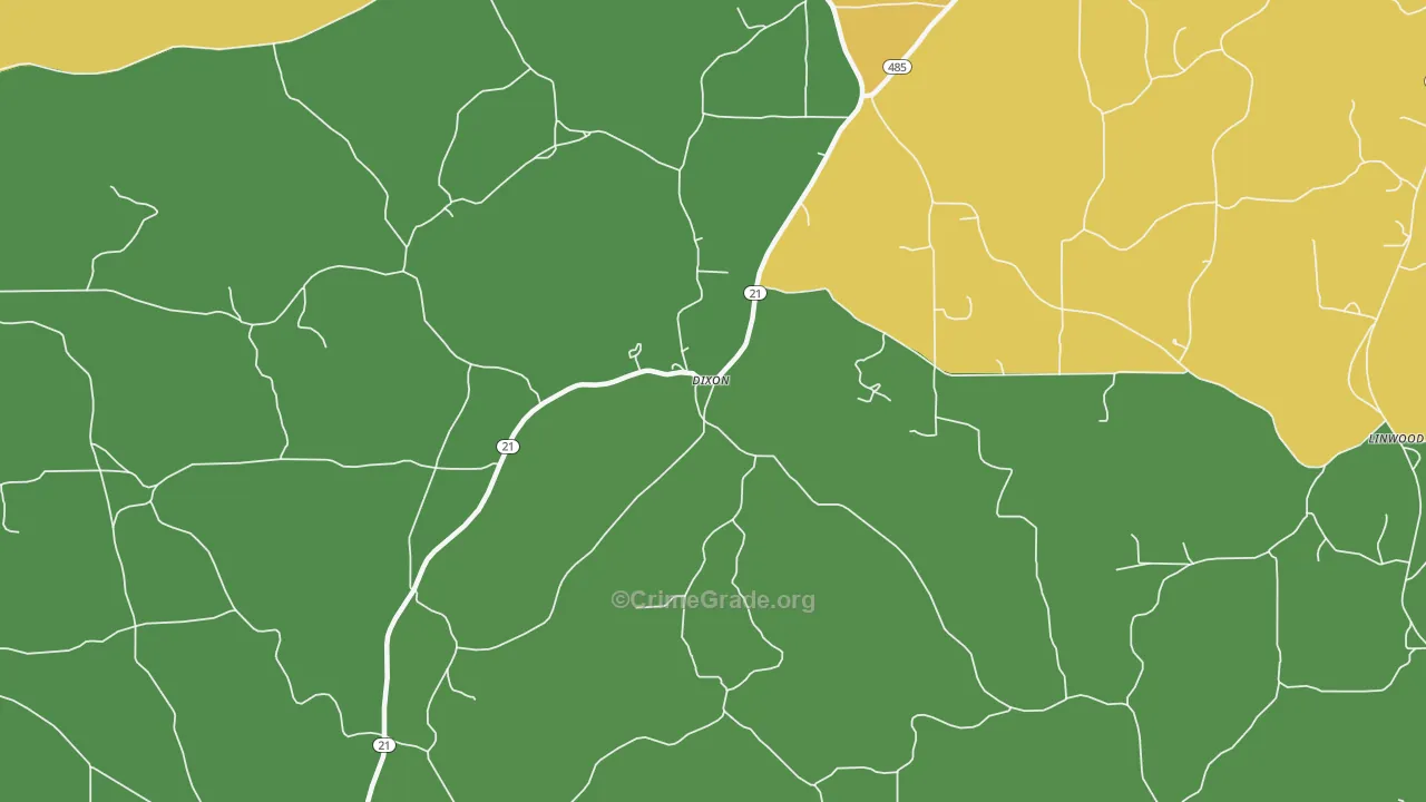 Dixon, MS Map of Murder Rates