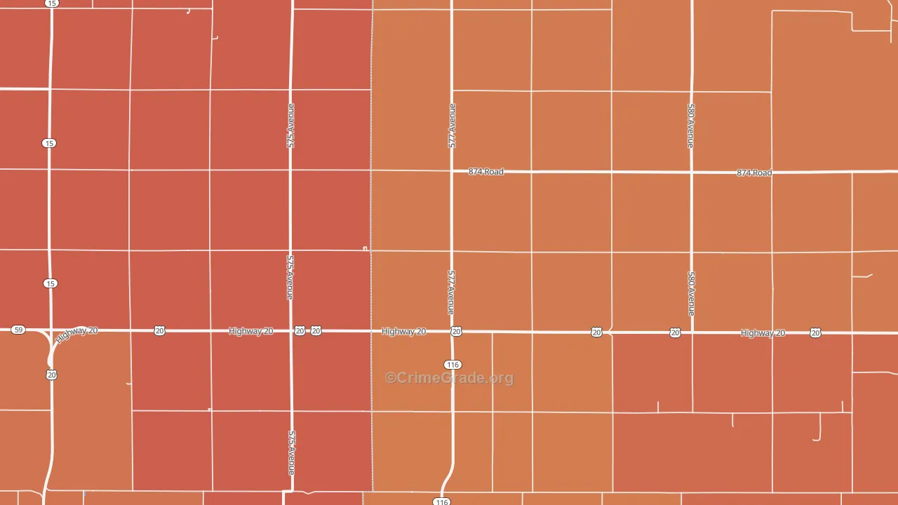 Dixon, NE Map of Murder Rates