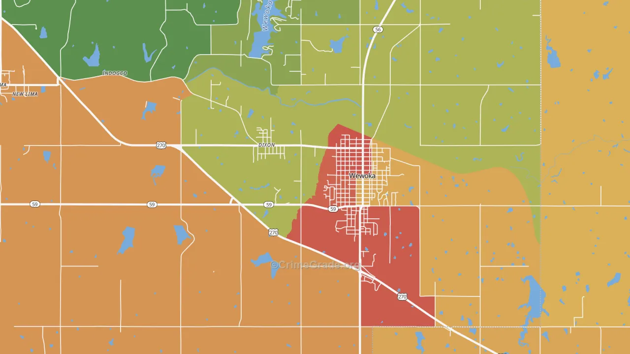 Dixon, OK Map of Murder Rates