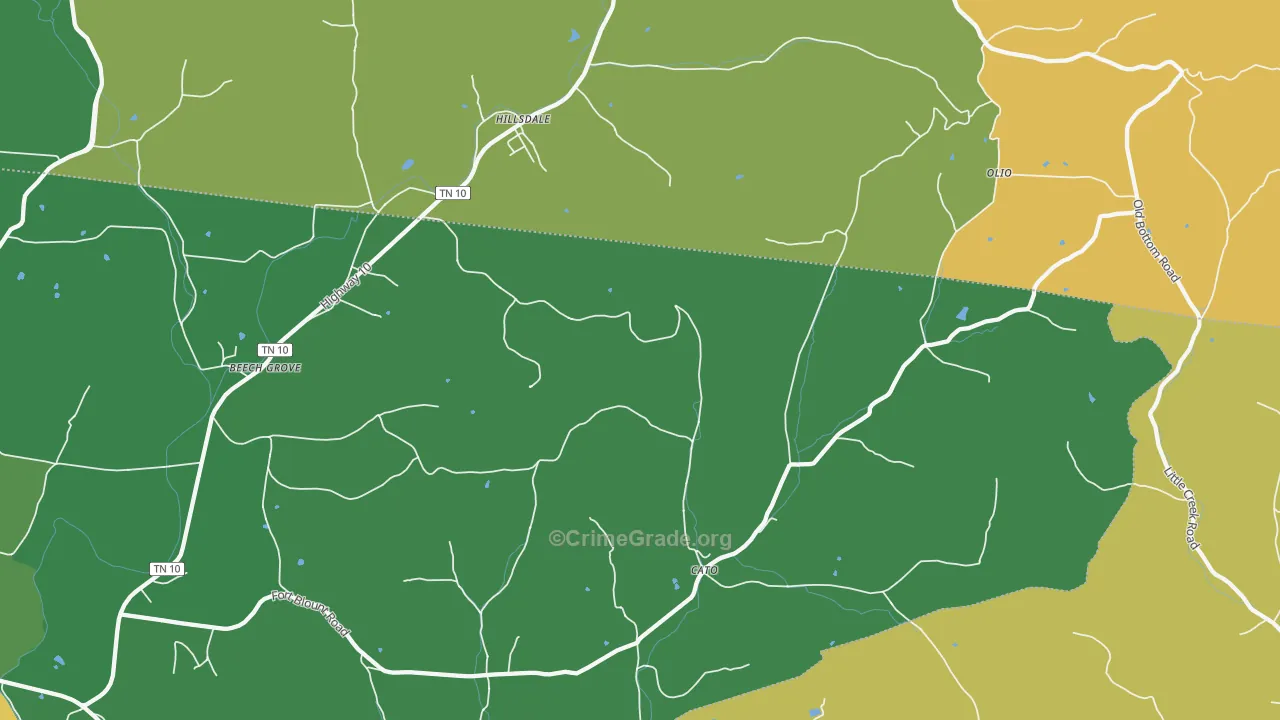 Dixon Springs, TN Map of Murder Rates